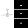 Living and Home Small All White 5 ABS Blades Ceiling Fan Light, Dimmable LED Fan Lamp with Remote & APP Control, 4 Speed Adjustable Mini Fan Light Fixture