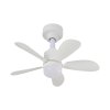 Living and Home Small All White 5 ABS Blades Ceiling Fan Light, Dimmable LED Fan Lamp with Remote & APP Control, 4 Speed Adjustable Mini Fan Light Fixture