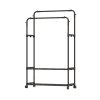 Living and Home Double Rod Metal Clothes Rack, Freestanding Clothing Rail
