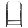 Living and Home Double Rod Metal Clothes Rack, Freestanding Clothing Rail