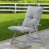 Living and Home Light Grey Rectangular Tufted Bench Cushion Seat Pad