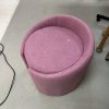 Living and Home Pinkish Purple Teddy Fleece Round Curved Back Vanity Stool