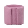 Living and Home Pinkish Purple Teddy Fleece Round Curved Back Vanity Stool