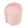Living and Home Light Pink Teddy Fleece Round Curved Back Vanity Stool