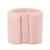 Living and Home Light Pink Teddy Fleece Round Curved Back Vanity Stool
