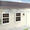 Living and Home White Window Door Awning Canopy with Brackets, 270cm W x 100cm D x 28cm H