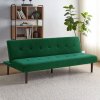 Living and Home Dark Green Contemporary Convertible Sofa Bed with Wood Legs