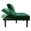 Living and Home Dark Green Contemporary Convertible Sofa Bed with Wood Legs