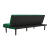 Living and Home Dark Green Contemporary Convertible Sofa Bed with Wood Legs