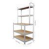 Living and Home 5-Tier Silver Galvanized Steel Storage Shelving Unit, Adjustable Heavy Duty Garage Rack with 33mm Boards, 175KG Per Layer Load Capacity