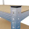 Living and Home 5-Tier Silver Galvanized Steel Storage Shelving Unit, Adjustable Heavy Duty Garage Rack with 33mm Boards, 175KG Per Layer Load Capacity