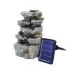 Living and Home Outdoor Fountain Water Feature Waterfall Solar Powered Water Fountain 49 cm H