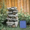 Living and Home Outdoor Fountain Water Feature Waterfall Solar Powered Water Fountain 49 cm H