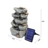 Living and Home Outdoor Fountain Water Feature Waterfall Solar Powered Water Fountain 49 cm H