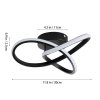 Living and Home 30cm Black Infinity Swirl LED Ceiling Light, 26W 6500K Cool White Modern Hallway Ceiling Lamp, Aluminum & Silicone Flush Mount Corridor Light