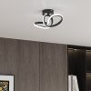 Living and Home 28cm Black Abstract Twisted Loop LED Ceiling Light, 20W 6500K Cool White Flush Mount Hallway Lamp Made of Aluminum & Silicone