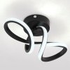 Living and Home 28cm Black Abstract Twisted Loop LED Ceiling Light, 20W 6500K Cool White Flush Mount Hallway Lamp Made of Aluminum & Silicone