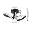 Living and Home 28cm Black Abstract Twisted Loop LED Ceiling Light, 20W 6500K Cool White Flush Mount Hallway Lamp Made of Aluminum & Silicone
