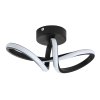Living and Home 28cm Black Abstract Twisted Loop LED Ceiling Light, 20W 6500K Cool White Flush Mount Hallway Lamp Made of Aluminum & Silicone