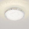 Living and Home 40cm Round Chrome LED Crystal Flush Mount Ceiling Light, 24W Dimmable 3 Color Changing Crystal Ceiling Lamp with Remote Control
