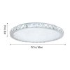 Living and Home 40cm Round Chrome LED Crystal Flush Mount Ceiling Light, 24W Dimmable 3 Color Changing Crystal Ceiling Lamp with Remote Control