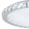 Living and Home 40cm Round Chrome LED Crystal Flush Mount Ceiling Light, 24W Dimmable 3 Color Changing Crystal Ceiling Lamp with Remote Control