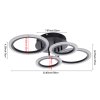 4-Light Rings Adjustable LED Ceiling Light with Remote Control