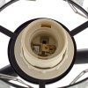 Living and Home 3-Light Black Flush Mount Ceiling Light, Metal Frame Vertical Crystal Glass Shade Ceiling Lamp, E27 Socket Ceiling Fixture (Bulbs Not Included)