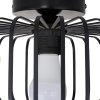 Living and Home Black Metal Wire Cage Flush Mount Ceiling Light, E27 Single Lamp Holder Industrial Ceiling Lamp with 3 Color LED Bulb, Wall Controlled Lighting Fixture