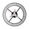 Living and Home 35cm Round Black 3-Light Crystal Flush Mount Ceiling Light, Metal Frame Vertical Crystal Ceiling Lamp with E27 Sockets, Max 40W Per Bulb, Bulbs Not Included