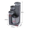 Living and Home Outdoor Solar-Powered Water Fountain Rockery Decor with LED Light, Cascading Stone Effect Water Feature