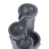 Living and Home Outdoor Solar-Powered Water Fountain Rockery Decor with LED Light, Cascading Stone Effect Water Feature