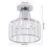 Living and Home 19cm Chrome Cylinder Crystal Flush Mount Ceiling Light, E27 Single Lamp Holder Metal Frame Corridor Ceiling Lamp (Bulbs Not Included)