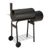 Living and Home Portable Outdoor Charcoal BBQ Grill with Offset Smoker