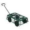 Living and Home 500lbs Heavy Duty Garden Trolley Cart On Wheels, Utility Wagon with Removable Sides & Pneumatic Tires, Green