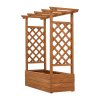 Living and Home Raised Garden Bed with Integrated Trellis and Overhead Slats, 110cm W x 44.5cm D x 113 cm H