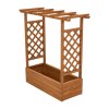 Living and Home Raised Garden Bed with Integrated Trellis and Overhead Slats, 110cm W x 44.5cm D x 113 cm H