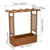 Living and Home Raised Garden Bed with Integrated Trellis and Overhead Slats, 110cm W x 44.5cm D x 113 cm H