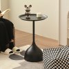 Living and Home Modern Small Round Metal Side Table 39cm Dia