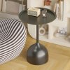 Living and Home Modern Small Round Metal Side Table 39cm Dia