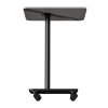 Living and Home C Shaped Side Table with Wheels, White Marble