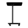 Living and Home C Shaped Side Table with Wheels, Black Marble