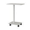Living and Home C Shaped Side Table with Lockable Wheels, White