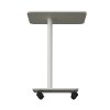 Living and Home C Shaped Side Table with Lockable Wheels, White