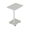 Living and Home C Shaped Side Table with Lockable Wheels, White