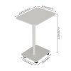 Living and Home C Shaped Side Table with Lockable Wheels, White