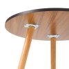 Living and Home 50cm Black Double-Tier Round Wooden Side Table
