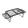 Living and Home Black Outdoor Portable Folding Camping Table, 63cm (W) x 41cm (D) x 28cm (H)