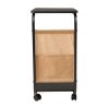 Living and Home C-Shaped Side Table with Storage Bag, Black