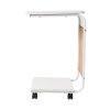 Living and Home C-Shaped Side Table with Storage Bag, White
